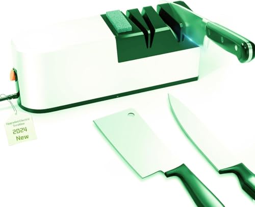 Electric Knife Sharpener, 5 in 1 Knife Sharpening System with Straight Blade, Professional Diamond Knife Sharpener for Rough Sharpening, Repair and Sharpening of Knives (TO5)