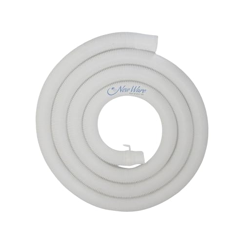 NEW WARE® 3 Meter Washing Machine Outlet Pipe Drain Pipe Corrugated Plastic Outlet Pipe | Extension Hose Pipe Suitable for All Fully/Semi Automatic Washing Machines (Length: 3 Meter, White)
