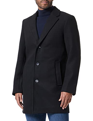 TOM TAILOR Herren Wollmantel 1032502, 29999 - Black, L