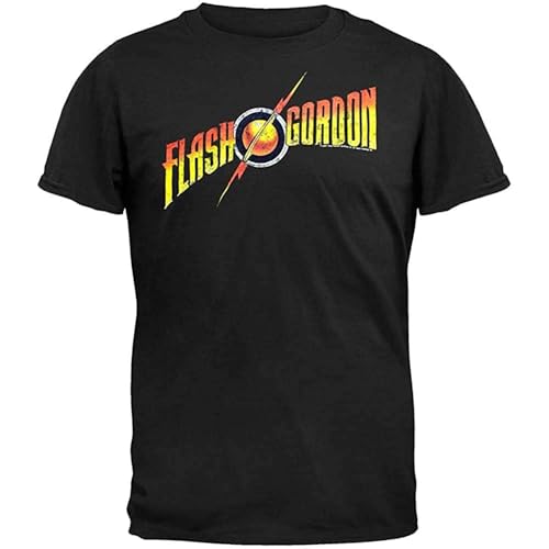IVELLDAY Flash Gordon - Mens Vintage Logo T-Shirt Black 3XL