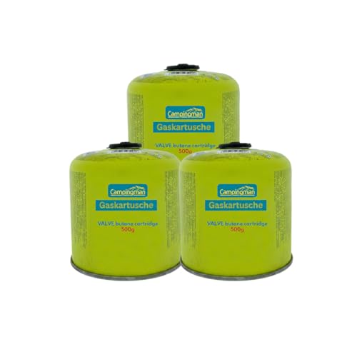 Campingman 3 Stück Gaskartusche 500g Butan Gas Schraubkartusche mit...