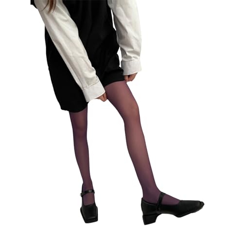 Image of Women Solid Candy Colored Thin Seamless Pantyhose Spring and Semi Opaque Colorful Elastic Footed Tights Stockings