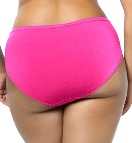 Parfait Cozy Cotton Like Fabric Medium Back Coverage Hipsters Pp504-Bright Pink-L #TOP1