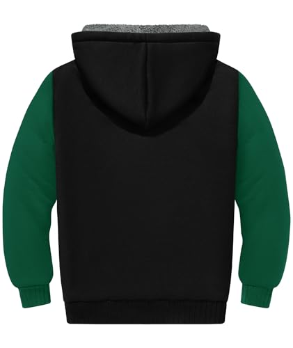 Image of ZITY Boys Zip Up Hoodie Fleece Jacket Kids Sherpa Lined Sweatshirts Outerwear Unisex Warm Winter Coat 6-15 Years Old
