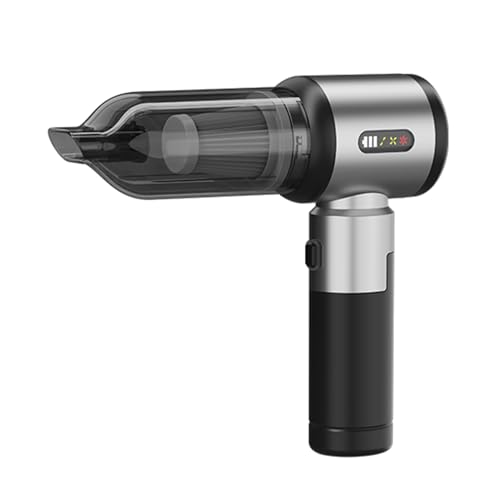 Shkalacar Aspiradora de Coche Inalámbrica, Aspiradora de Mano 4 en 1 con Succión 16000PA e Inflador Neumáticos 150PSI, Batería Recargable 6000mAh, Luz LED, con Estuche