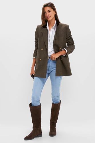 Image of Women's Knee High Boots Flat Round Toe Low Heel Tall Boots Side Zipper Fall Riding Long Boot