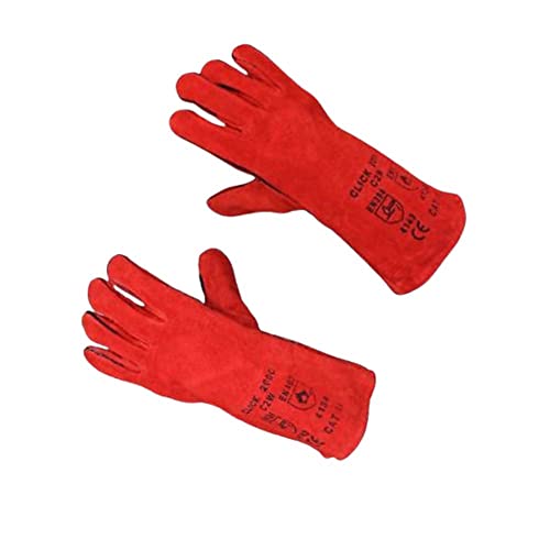 1 x Welding Gloves Long Leather Gauntlets Heat Resistant Lined MIG ARC Welders Protective Welders Gloves with flexible leather Can be used for gardening