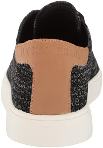 Lucky Brand Women's Leigan Mixed Knit Sneaker, Black, 5.5 | Image 2