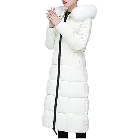 RKaixuni Womens Winter Puffer Jacket Quilted Lightweight Padded Winter Warm Down Coat Maxi Long Parkas Jackets Outwear Petite White Cover