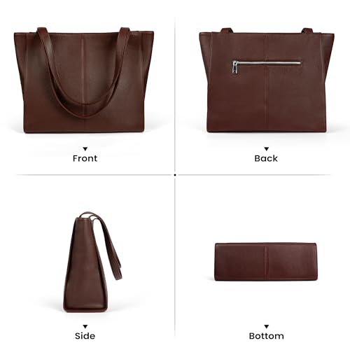 Image of befen Genuine Leather Tote Bag for Women Work Travel Leather Purse Handbags