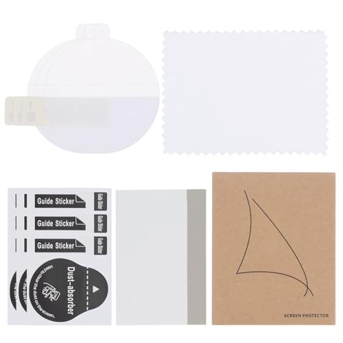 sourcing map 3pcs Watch Glass Screen Protectors 40mm HD High Definition Anti-Scratch Waterproof Ultra-Thin TPU Universal Smartwatch Screen Protective Film with Cloth Sticker Scraping Card