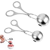 2 Stück Fleischbällchen Former,Frikadellenformer,Kugelformer,Hackbällchen Former,Arancini Maker,Antihaft Fleischballer Kugelzange,Edelstahl Fleischbällchen Clip Mold,Für Fleischbällchen Kekse