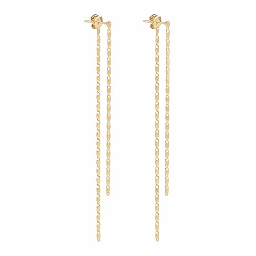 ETZRUNO Chain Duster Earrings For Women Gold Dangle Earrings Trendy Long Chain Earrings Lightweight Drop Earrings Fashion Jewelry Accessories Ideal Present For Party Daily Wear