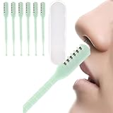 FREHOMEE Manual Nose Hair Trimmer for Man & Woman,Trimmer for Nose,Ear,Moustache Hair,Waterproof,Stainless Steel with Brush,Nasal Clippers (Green, 6 Pcs)