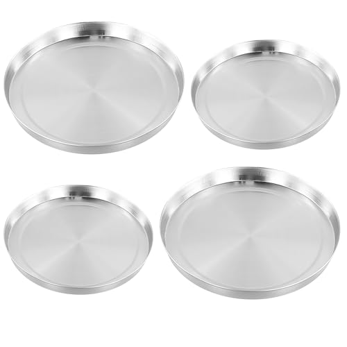 Aurafly 4Pcs Cubierta Superior para Estufa Eléctrica Cubierta para Quemador Cubierta de Protección para Estufa Tapa de Cocción de Acero Inoxidable 2 x 17 cm / 2 x 21 cm para Mayoría de Cocinas Gas