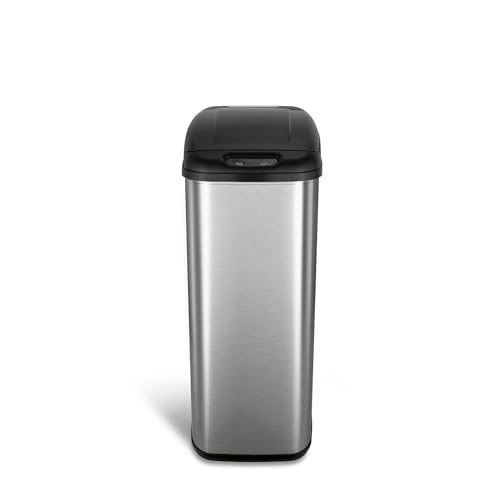 NINESTARS DZT-50-6 The Original Automatic Motion Sensor Trash Can, 13.2 Gal. / 50 L., Stainless...