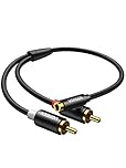 UGREEN RCA to 3.5mm Female Adapter 2 Phono Male Mini Jack Cable Red and White Aux Headphone Stereo Audio Lead Compatible with Hi-Fi Speaker Amplifier AV Receiver Car DJ Mixer Turntable DVD CD Player