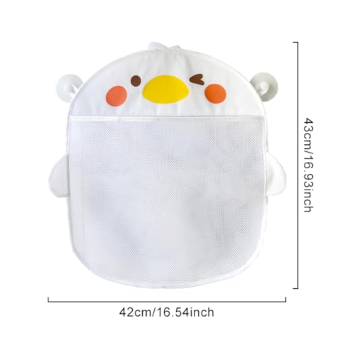 QWLWBU Bath Toy Organizer Bath Toy Storage for Shower,Hanging Mesh Bathtub Toy Holder Let Baby Bathtub Toys to Dry Faster,Bathtub Toy Organizer with 2 Suction Cups