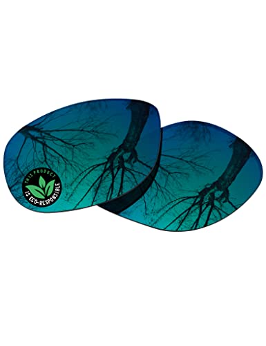 Raydi Polycarbonate Replacement Lenses for RayBan RB4147 60mm Square Sunglasses - Emerald Green Mirror - Polarized