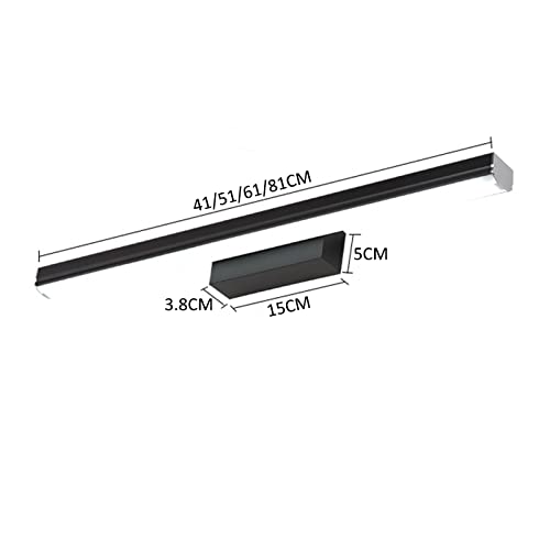 Lampe de miroir de bain LED moderne acrylique noir vanité 8