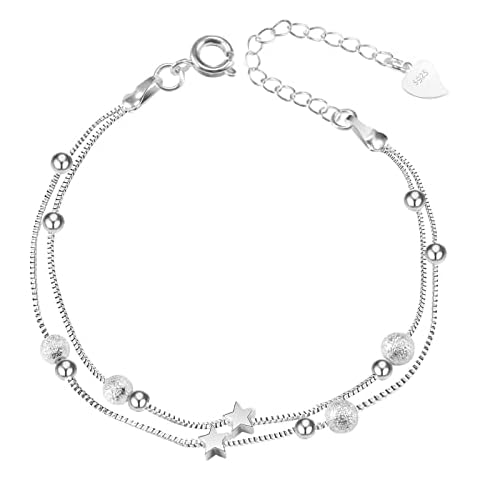 QianSiLi 2 in 1 Gifts for Women Bracelets for Womens Personalised Gifts Friendship Gifts for Women Sister Gifts Sterling Silver Bracelet Nanny Gifts Mum to be Gifts Mum Girls Jewellery Grandma Gifts Cover