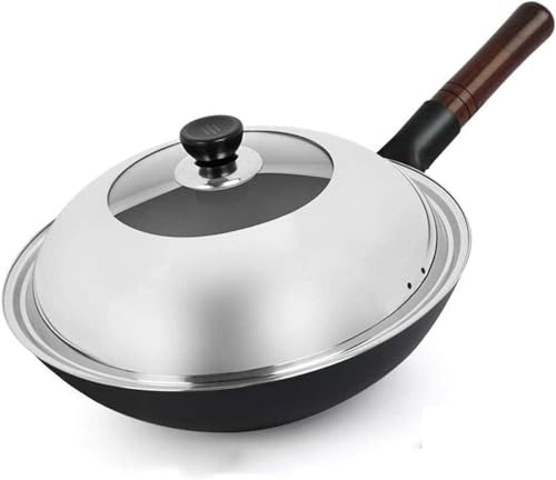 Wok de hierro fundido pre-sazonado 32 cm miniatura 1