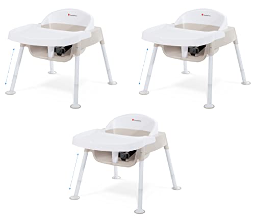 Foundations Secure Sitter Premier Adjustable Low Feeding Chair (7″-13″ Seat Heights), Removable Tray, 3-Point Safety Harness, No Tip Base (3-Pack)