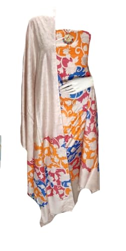 Image of Bhagalpuri Women unstitched Katan Slub Madhubani Screen Print suit Women Unstitched Salwar Suit Dress Material For women & Girls RF174