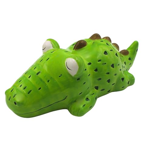 Dekohelden24 Tirelire Crocodile pour Enfant - avec Fonction d'économie en céramique - Vert - L x...