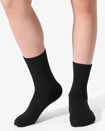 Image of Somaibo 8 Pairs Kids Socks for Boys Girls Crew Dress Athletic Socks Soft Cotton Seamless Cushioned School Sock