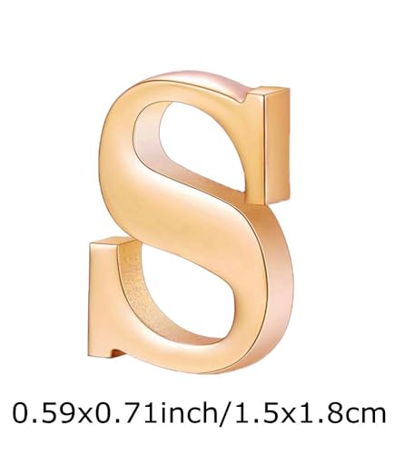 Image of vmcoatdu A-Z Initial Pins 26 Letters Pins 18K Gold Plated and Silver Tone Metal Brooch Breastpin Badge
