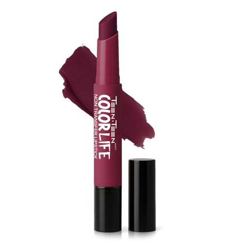 Image of TEEN.TEEN Color Life Nontransfer Crayon Lipstick | Matte Finish with Built-in Primer | Waterproof & Long Lasting Lip Color | Smudge-Proof, Fade-Resistant Formula | Rust-Red, 2gm