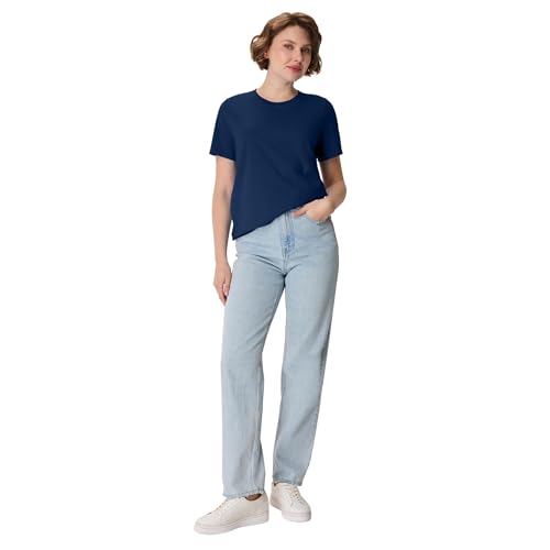 Image of Hanes Women's Perfect-T Crewneck T-Shirt, Lightweight Cotton Short Sleeve Tee for Women