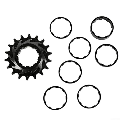 Besttoolifes Kit de conversión de rueda libre de bicicleta de una sola velocidad 18T, para cubos HG, aleación de aluminio 7075 MTB Dirt Jump Street Fix Spacers Kit (negro)