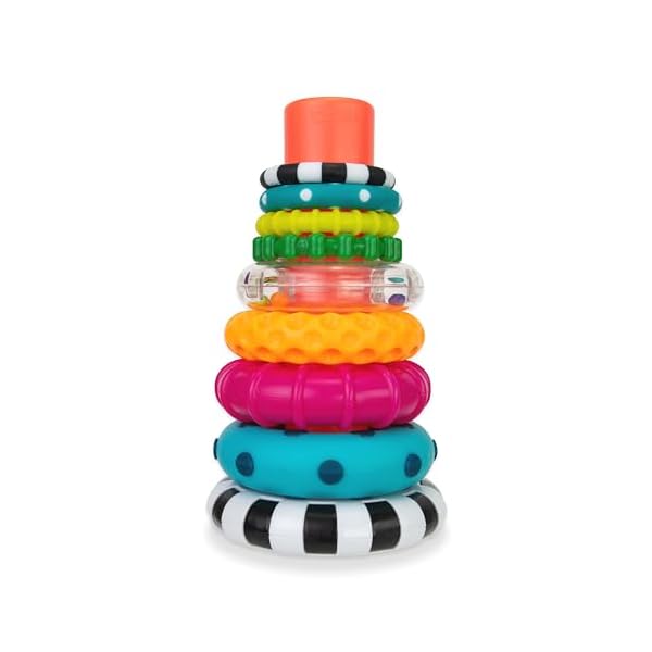 Sassy Stapel of Circles Stapelring STEM Lernspielzeug, ab 6 Monaten, mehrfarbig, 9-teiliges Set