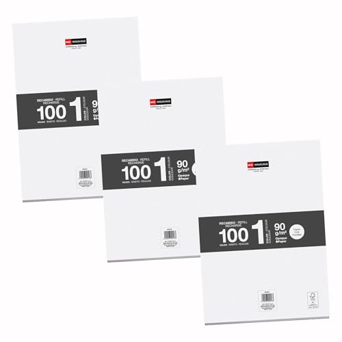 Miquelrius - Blocs de recambio, 300 hojas sueltas punteadas dots, Papel opaco 90 g/m², Recambio hojas A4 sin perforar para carpeta anillas o archivadores, Material escolar para la vuelta al cole