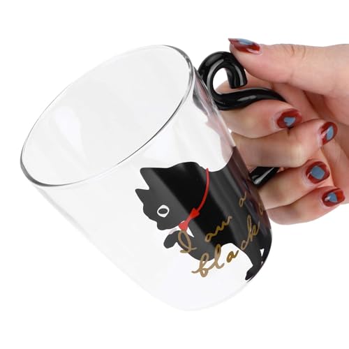 HERCHR Taza Bonita De Gato, 300 Ml Tazas De Té De Café, Taza De Gato, Transparente Con Asa De Cola De Gato Para Café, Leche, Té HERCHR Taza Bonita De Gato, 300 Ml Tazas De Té De Café, Taza De Gato, Transparente Con Asa De Cola De Gato Para Café, Leche, Té