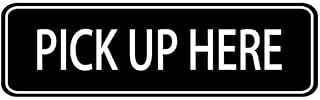Acrylic Pick Up Here Sign, Mounting Tape for Unisex Restroom Pickup Areas, Office Supply Pickup Counters, Retail Store Order Pickup Zones, and Gym Locker Pickup Spots, 3x9 Inch