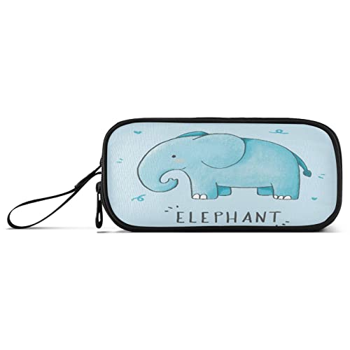 Elefante Azul Lindo Fondo De Pantalla Estuche Escolar Estudiante Caja de Lápices para Niños Niñas