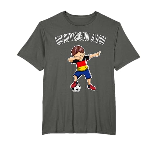Dabbing Fußball Junge mit Deutschland Trikot Kinder T-Shirt