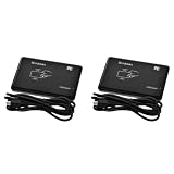 Vjsujehgy 2X Lettore RFID USB 125khz EM4100 ID Lettore di Card con Sensibilità Contatto TK4100 Supporto Lettore RFID per