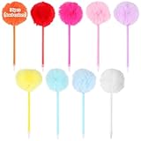 YOFAPA 36 Pcs Pompom Ballpoint Pens, 36 Stück Pompon Kugelschreibe Mit Plüschr, Stoffkugelschreiber, Flauschige Kugelschreiber, Bunte Marlon Polos, Geschenke füR Meine Büromitarbeiterin, 9 Farben