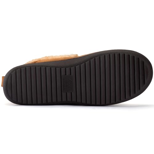 Image of Zizor Men's Warm Slippers Suede Memory Foam Loafer House Shoes