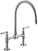 KOHLER K-7337-4-BS HiRise Stainless Deck Mount Bridge Kitchen Faucet, Brushed Stainless