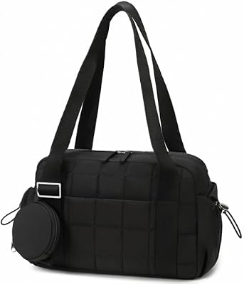 CAMTOP Mini Gym Bag for Women - Small Puffy Quilted Sports Duffel Bag with Wet Compartment and Coin...