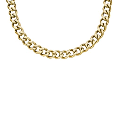 Colore: oro Fossil Collana da Uomo, Catena in Acciaio Inossidabile, D\'oro, Oro Giallo