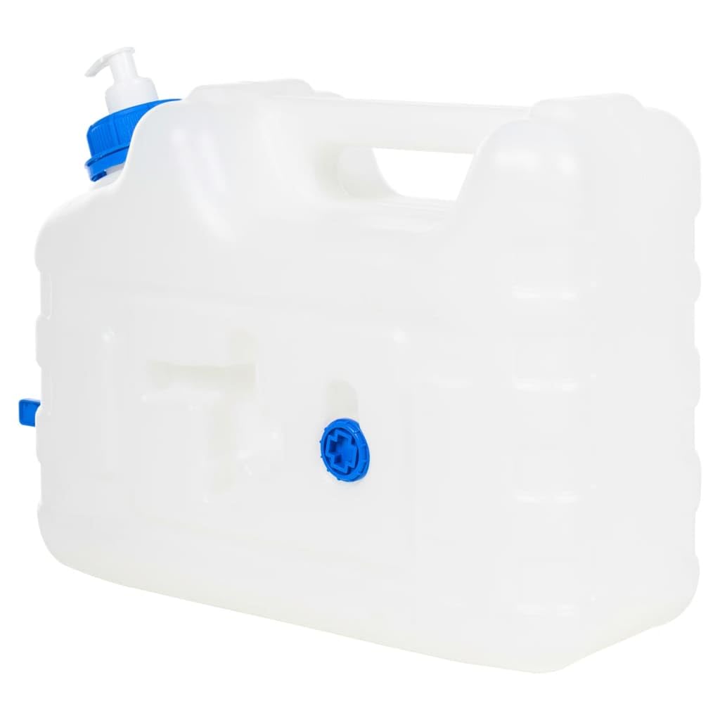 Depósito de agua con grifo y dispensador de jabón, 10 L, plástico transparente, apilable, con asa y cierre, ideal para camping, exterior, fiesta, senderismo, almacenamiento, caja organizadora