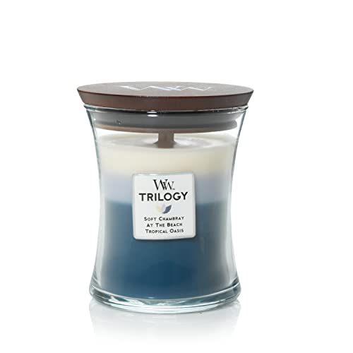 WoodWick Medium Hourglass Candle, Beachfront Cottage Trilogy, 9.7 oz