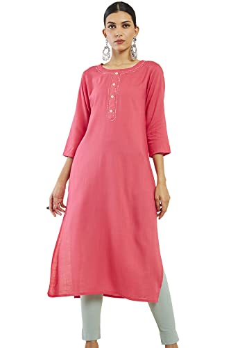 Image of Soch Women's Rayon Regular Fit Solid Kurta