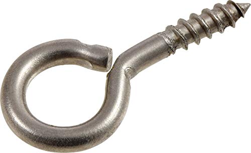 Stainless Steel Screw Eye (#8 x 1-5/8" x 1/2" Eye Inner Diameter)